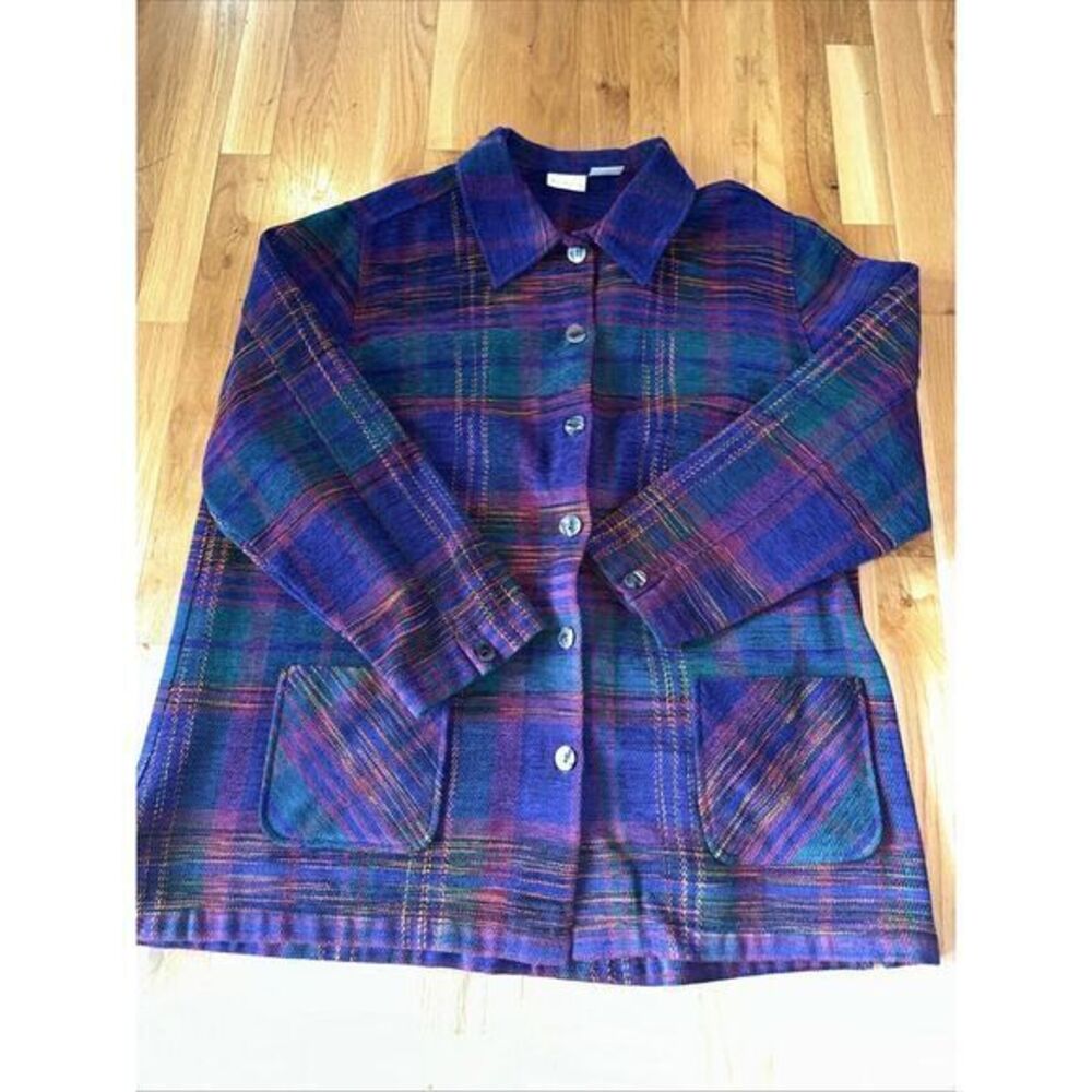 Koret Button Up Shirt Top Jacket Red Plaid Shacket Women's Size 22W (2XL)